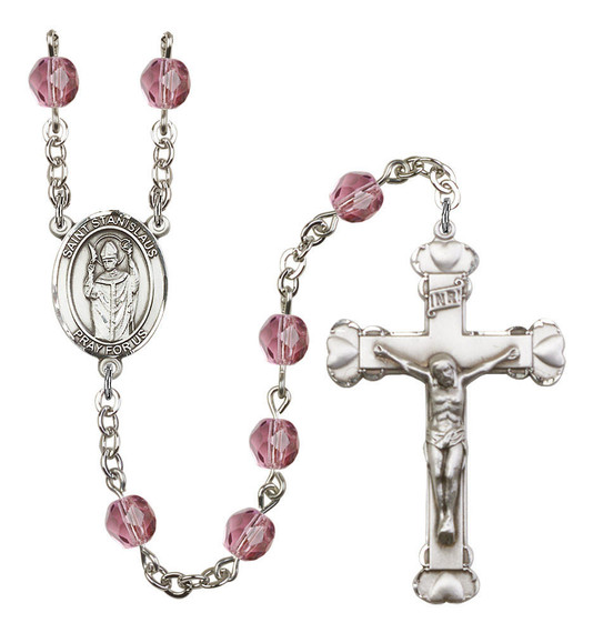 St Stanislaus Rosary - 6MM Fire Polished Beads 8124SS