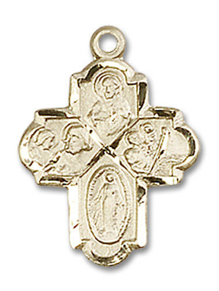 4-Way Medal - 14kt Gold 3/4 x 1/2 Pendant 0047