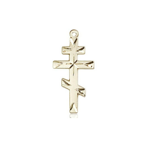 Orthodox Cross Pendant - 14kt Gold 3/4 x 3/8 0250