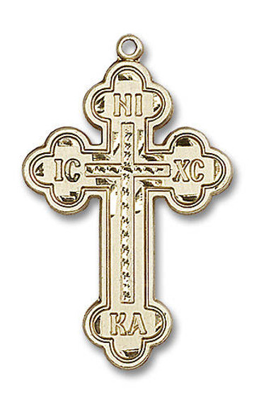 Eastern Orthodox Cross Pendant - 14kt Gold 3 Sizes