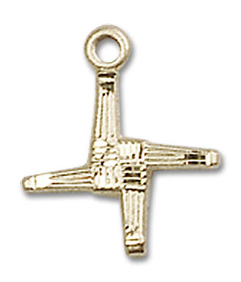 St Brigid Cross Pendant Charm - 14kt Gold 0291