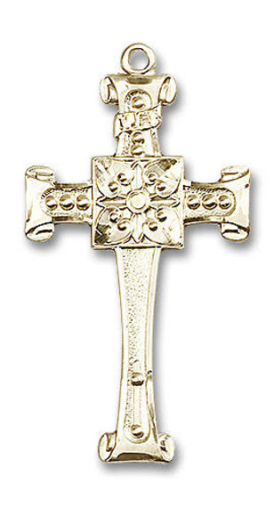 Scroll Ends Cross Pendant - 14kt Gold 1 3/4 x 7/8 0479Y