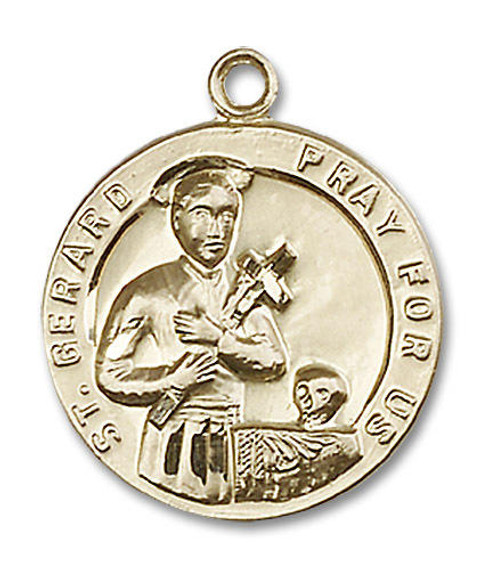 St Gerard Medal - 14kt Gold 7/8 x 3/4 Round Pendant 0701G