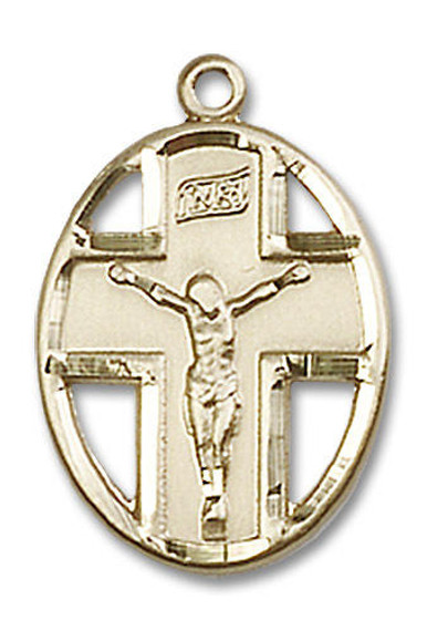 Cut Out Crucifix Pendant - 14kt Gold 2 Sizes