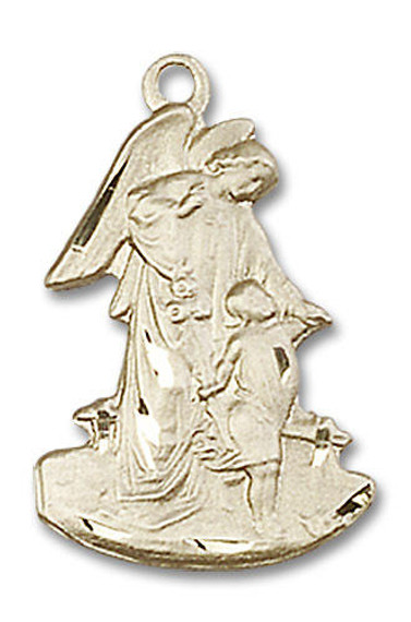 Guardian Angel Pendant - 14kt Gold 7/8 x 1/2 1251