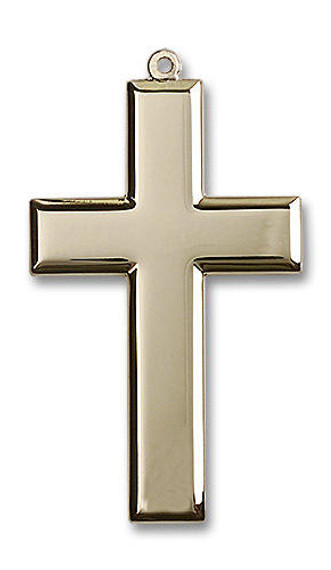 Extra Large Simple Cross Pendant - 14kt Gold 1 7/8 x 1 2188
