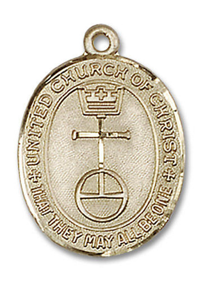 United Church of Christ Medal - 14kt Gold 7/8 x 5/8 Pendant 4236