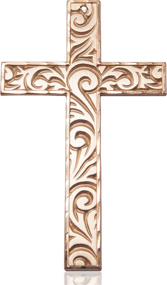 Gold Knurled Cross Pendant