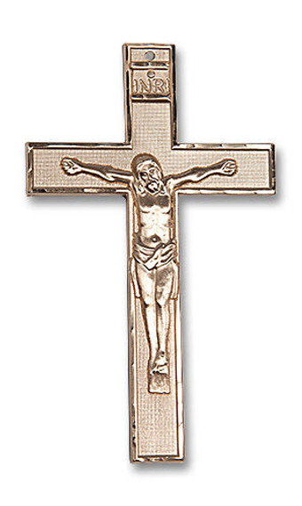 Pectoral Crucifix Pendant - 14kt Gold 3 x 1 3/4 5639
