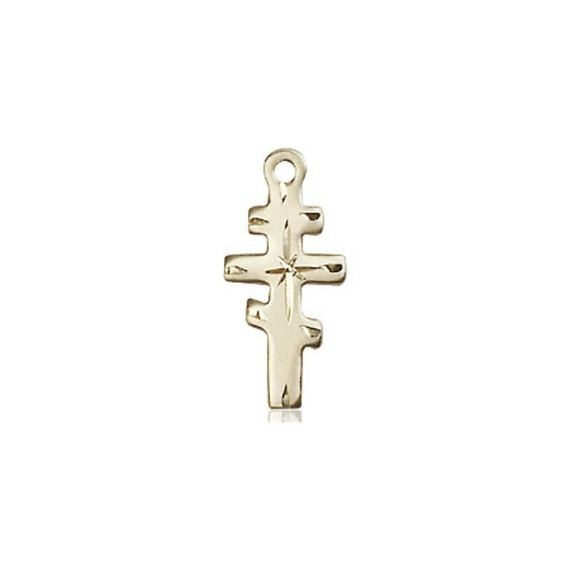 Greek Orthodox Cross Pendant - 14kt Gold 5/8 x 1/4 5654