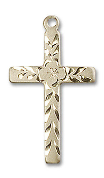 Embellished Cross Pendant - 14kt Gold 7/8 x 1/2 5669