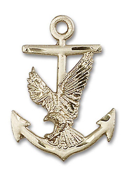 Eagle on Anchor Pendant - 14kt Gold 1 x 5/8 5691