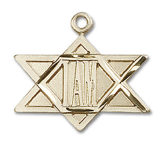 I Am Star of David Pendant - 14kt Gold 3/4 x 3/4 5917