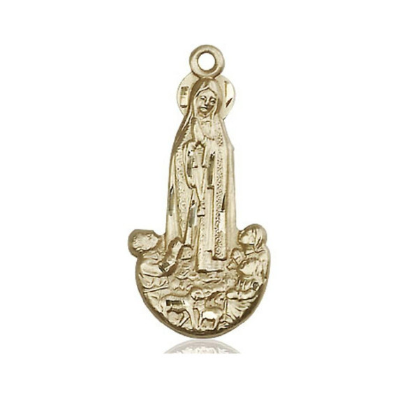 Large Our Lady of Fatima Pendant - 14kt Gold 1 x 1/2 5931