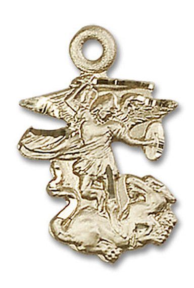 St Michael Pendant - 14kt Gold 7/8 x 1/2 5940