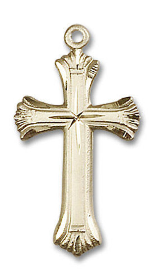 Embellished Large Cross Pendant - 14kt Gold 1 1/8 x 5/8 6013