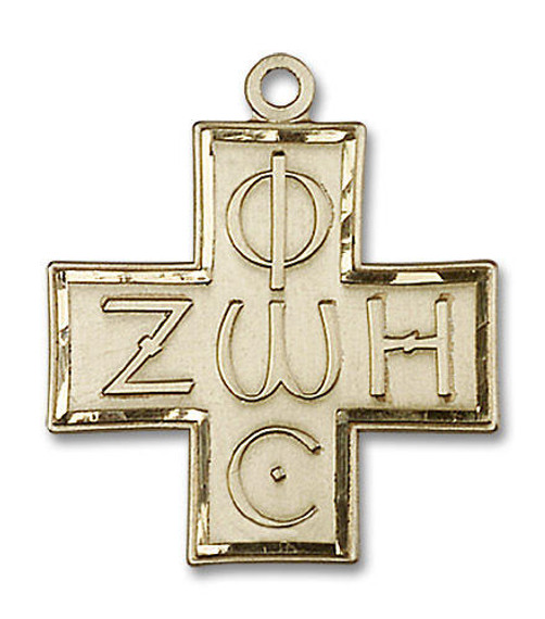 Light and Life Large Cross Pendant - 14kt Gold 1 1/8 x 1 6074