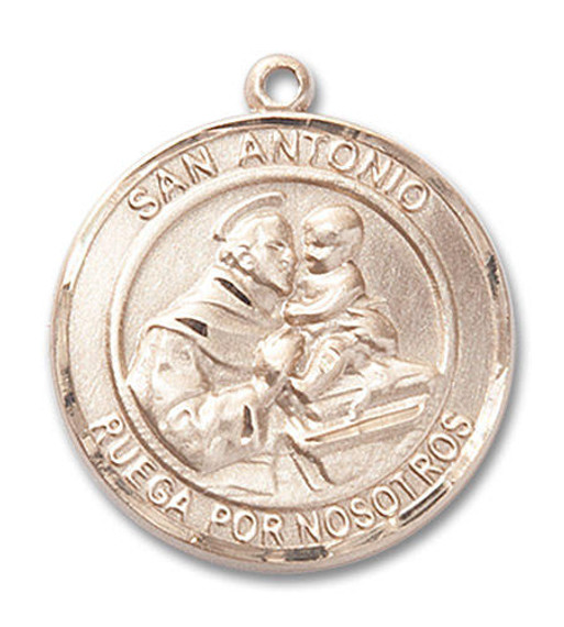 San Antonio Medal - 14kt Gold Round Pendant 2 Sizes