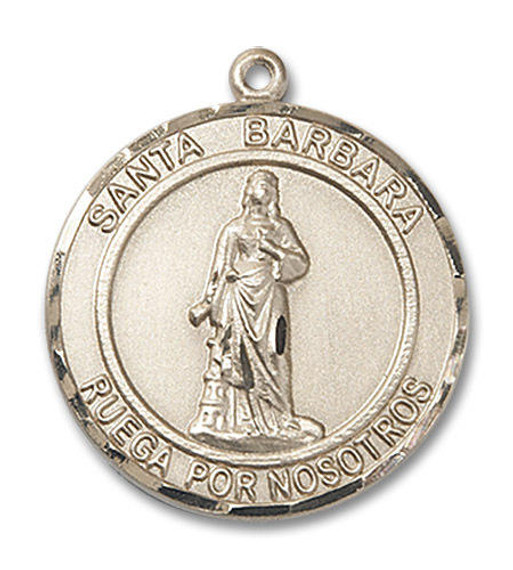 Santa Barbara Medal - 14kt Gold Round Pendant 2 Sizes