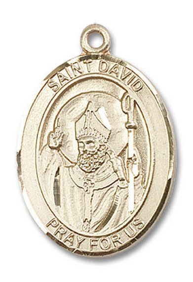 St David of Wales Medal - 14kt Gold Oval Pendant 3 Sizes