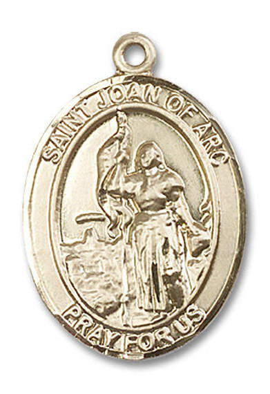 St Joan of Arc Medal - 14kt Gold Oval Pendant 3 Sizes
