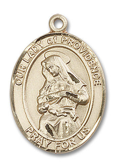 Our Lady of Providence Medal - 14kt Gold Oval Pendant 3 Sizes