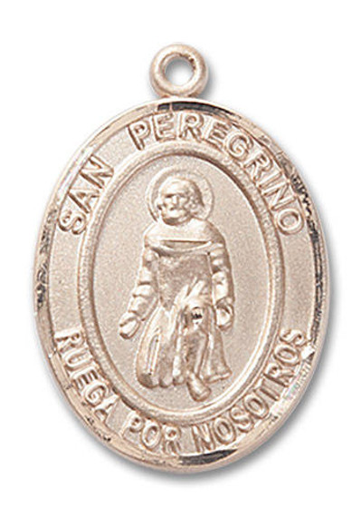 San Peregrino Medal - 14kt Gold Oval Pendant 2 Sizes