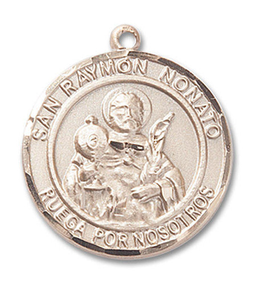 San Raymon Nonato Medal - 14kt Gold Round Pendant 2 Sizes