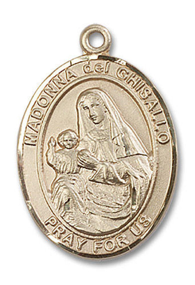 Madonna Del Ghisallo Medal - 14kt Gold Oval Pendant 3 Sizes