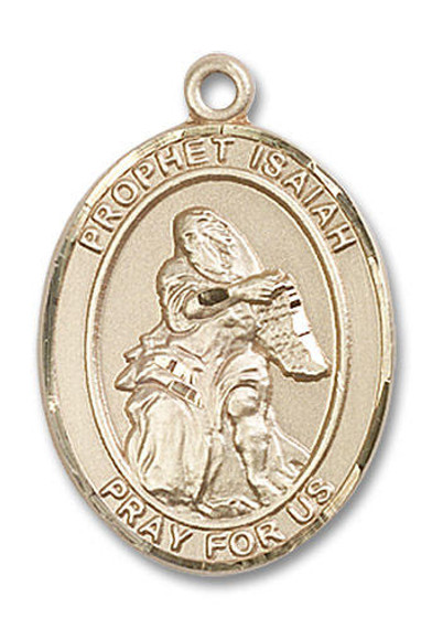 Prophet Isaiah Medal - 14kt Gold Oval Pendant 3 Sizes