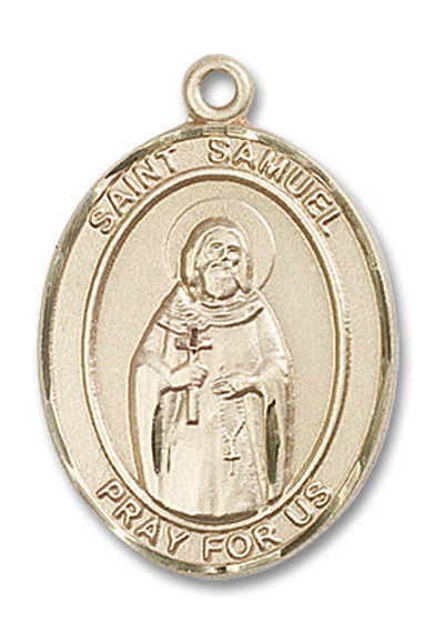 St Samuel Medal - 14kt Gold Oval Pendant 3 Sizes