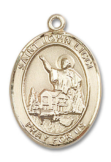 St John Licci Medal - 14kt Gold Oval Pendant 3 Sizes