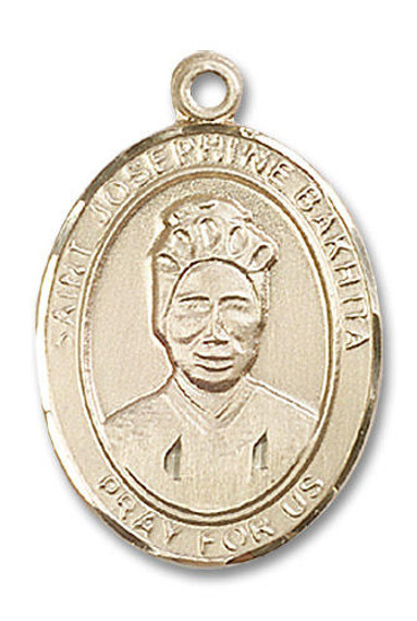 St Josephine Bakhita Medal - 14kt Gold Oval Pendant 3 Sizes