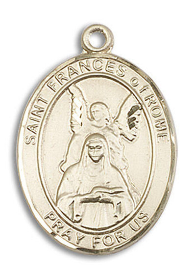 St Frances of Rome Medal - 14kt Gold Oval Pendant 3 Sizes