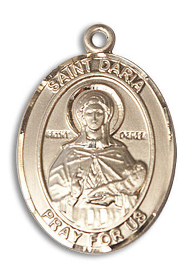 St Daria Medal - 14kt Gold Oval Pendant 3 Sizes