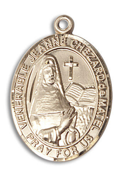 Venerable Jeanne Chezard de Matel Medal - 14kt Gold Oval Pendant 3 Sizes