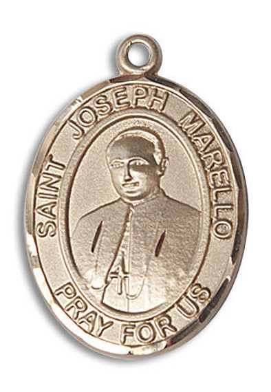 St Joseph Marello Medal - 14kt Gold Oval Pendant 3 Sizes