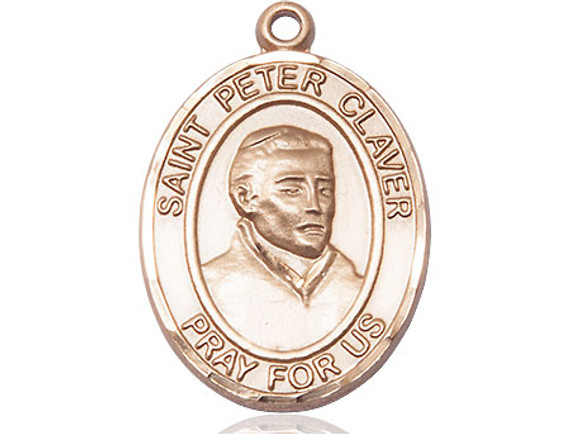 St. Peter Claver Medal - 14kt Gold Oval Pendant