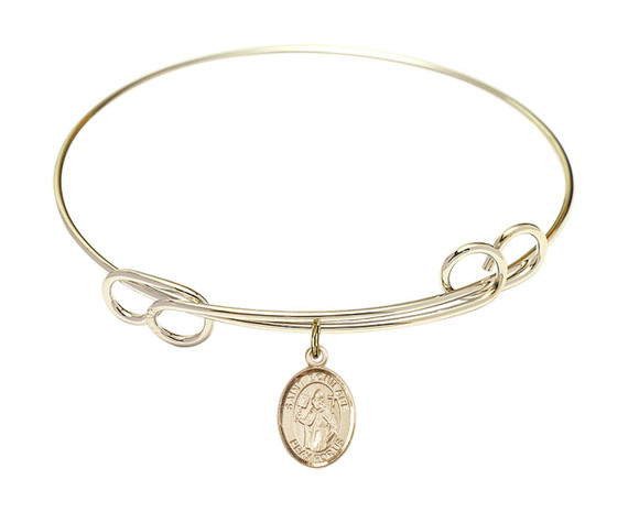 St Boniface Double Loop Bangle Bracelet - Gold-Filled Charm 9009GF