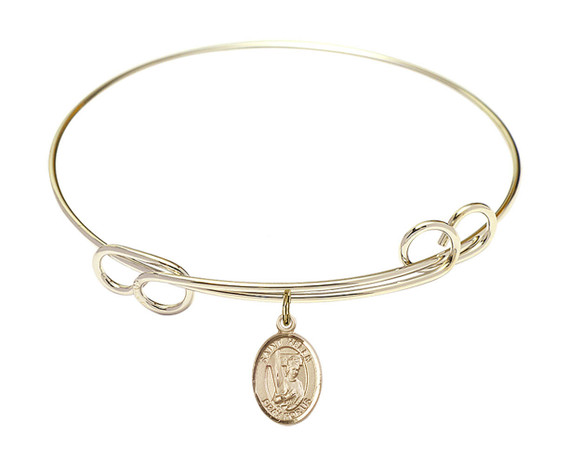 St Helen Double Loop Bangle Bracelet - Gold-Filled Charm 9043GF