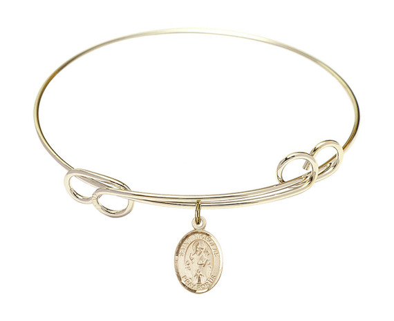 St Nicholas Double Loop Bangle Bracelet - Gold-Filled Charm 9080GF