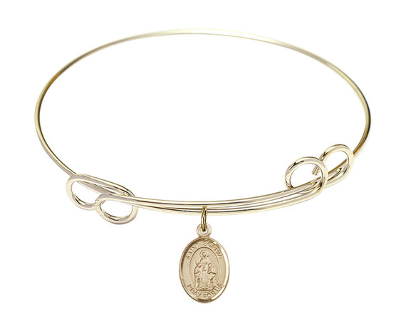 St Sophia Double Loop Bangle Bracelet - Gold-Filled Charm 9136GF