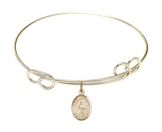 St Deborah Double Loop Bangle Bracelet - Gold-Filled Charm 9286GF