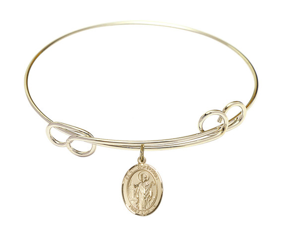 St Wolfgang Double Loop Bangle Bracelet - Gold-Filled Charm 9323GF