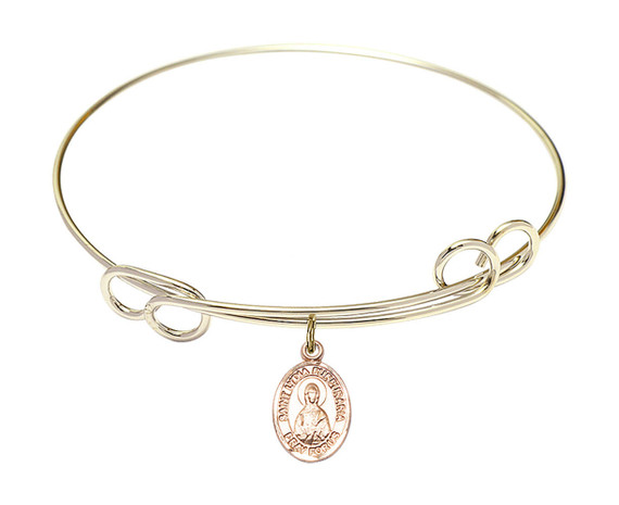 St Lydia Purpuraria Double Loop Bangle Bracelet - Gold-Filled Charm 9411GF