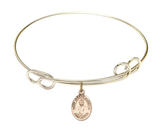 St Joseph Marello Double Loop Bangle Bracelet - Gold-Filled Charm 9430GF