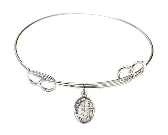 St Mary Magdalene Double Loop Bangle Bracelet - Sterling Silver Charm 9071SS