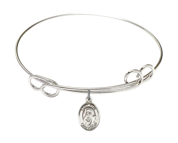 St Paul The Apostle Double Loop Bangle Bracelet - Sterling Silver Charm 9086SS