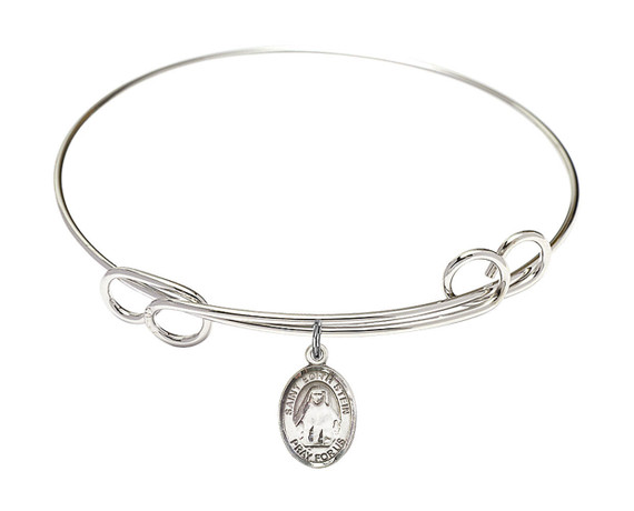 St Edith Stein Double Loop Bangle Bracelet - Sterling Silver Charm 9103SS