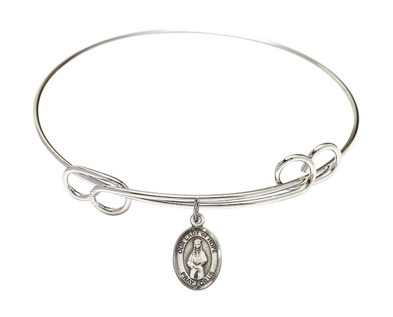 Our Lady of Hope Double Loop Bangle Bracelet - Sterling Silver Charm 9230SS
